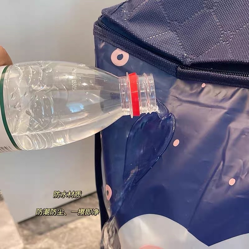 Túi Vải Đựng Quần Áo Chống Thấm, Chống Ẩm Siêu Lớn Hình Cực Dễ Thương Có Thể Gấp Gọn 100L