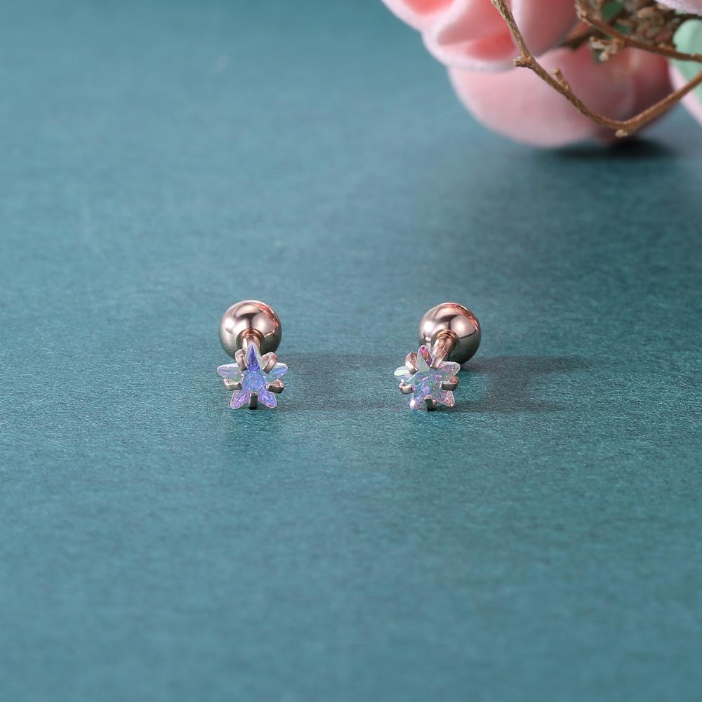 1 Khuyên Xỏ Sụn Tai 3 / 4 / 5mm Bằng Thép Không Gỉ Nhiều Màu Sắc Cá Tính