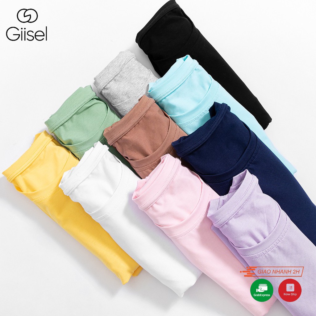 Áo thun phông nam nữ unisex cổ tròn trơn cotton tay lỡ  form rộng oversize basic tee 1 màu đẹp cao cấp rẻ Giisel | BigBuy360 - bigbuy360.vn