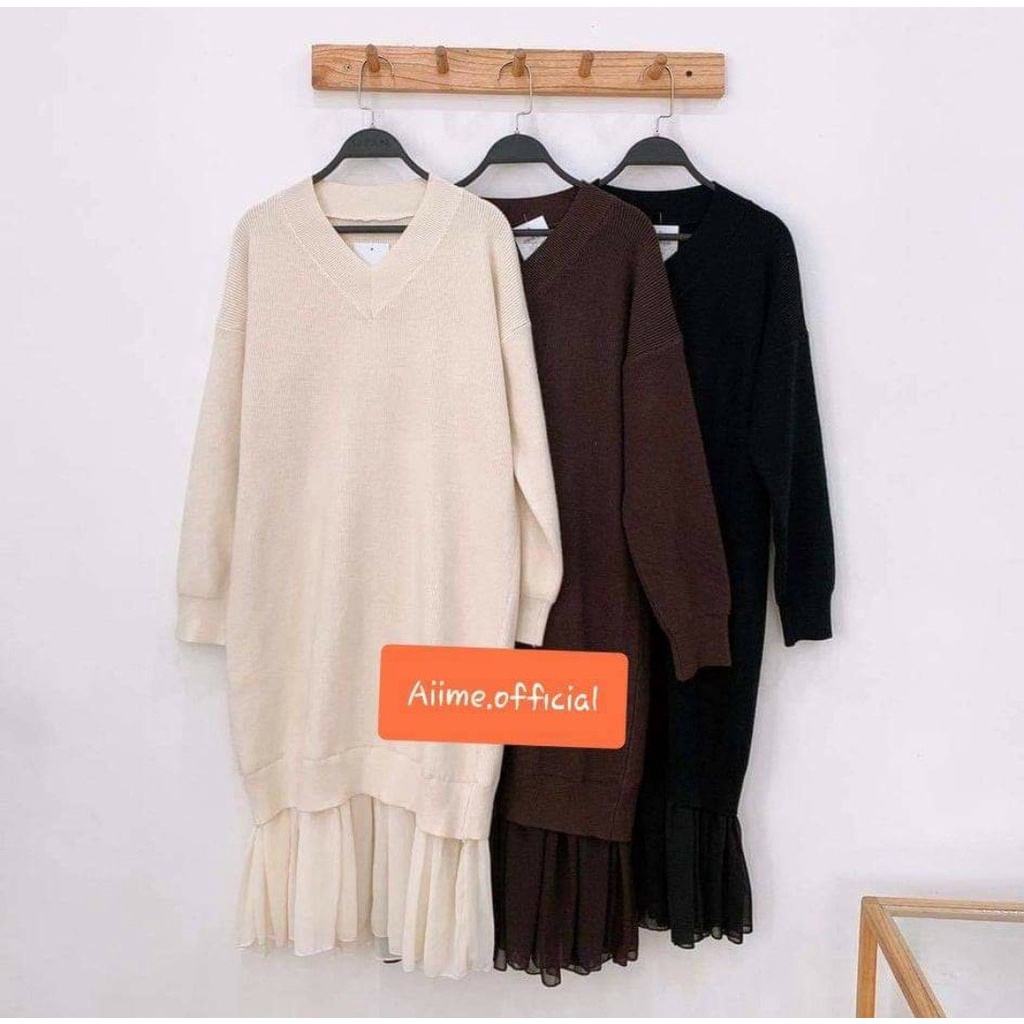 Váy len dệt kim mix đuôi cá