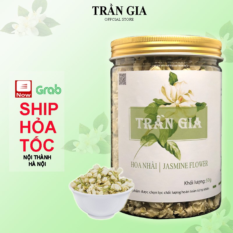 Trà Hoa Nhài (Hoa Lài) 50gr Nụ Hoa Nhài Sấy Khô Nguyên Bông (Nụ To, Trắng, Sạch, Thơm)