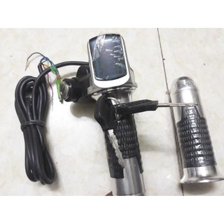 TAY GA XE ĐẠP ĐIỆN 4in1 Combo Khoá điện, ga, màn hiện thị, công tắc đèn.