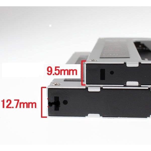 CaddyBay nhôm loại dày 12,7mm và mỏng 9,5mm cho Laptop lắp 2 ổ cứng