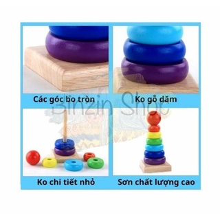 Bộ xếp tháp cầu vồng cho bé