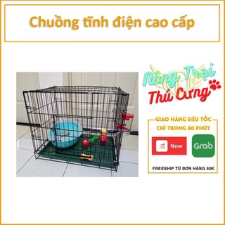 Lồng cho thú cưng dạng gấp gọn sơn tĩnh điện dùng để làm chuồng nuôi chó mèo Màu Ngẫu nhiên