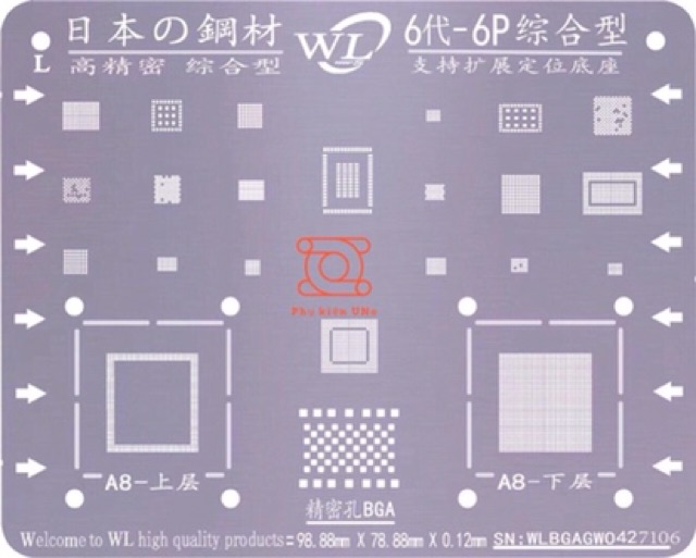 Vỉ làm chân ic WL chính hãng FULL MÃ ĐIỆN THOẠI