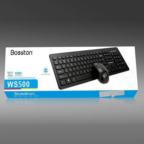 Combo chuột và bàn phím không dây wireless Bosston WS500 phím bấm cực êm