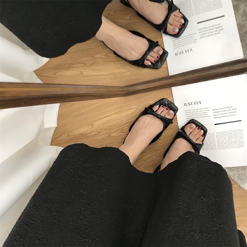 Dép sandal đế thấp quai nơ