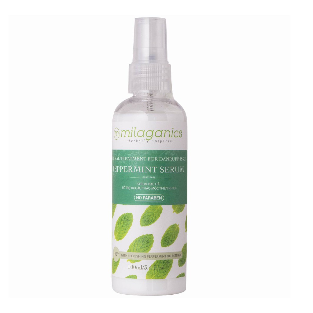 Serum Xịt Tóc Bạc Hà Ngăn Ngừa Gàu & Giảm Ngứa Da Đầu MILAGANICS 100ml (Chai) | BigBuy360 - bigbuy360.vn