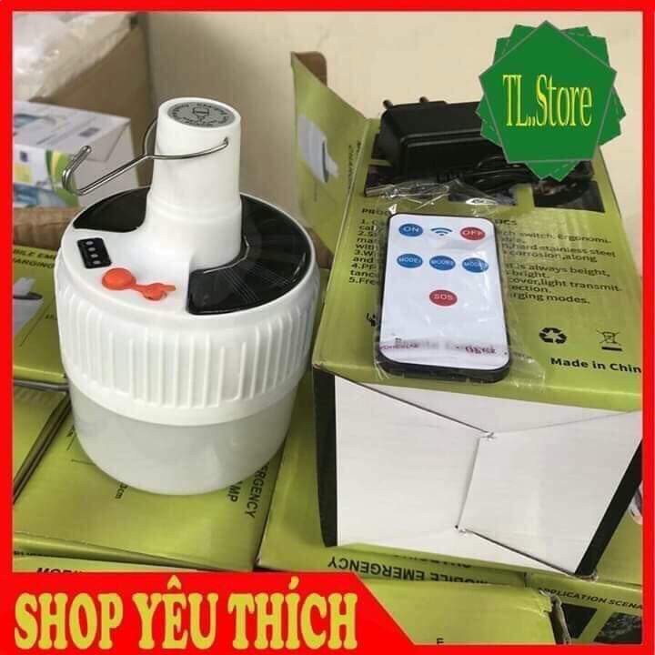 Bóng Đèn Tích Điện 100w   có điều khiển từ xa và tấm NLMT