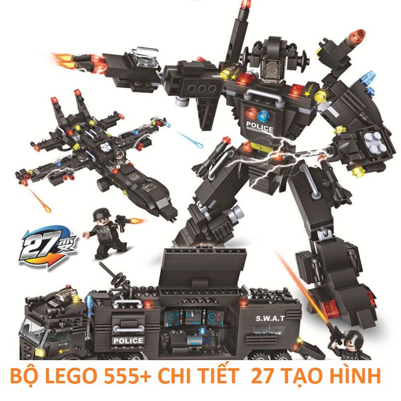 BỘ LEGO 550 chi tiết CẢNH SÁT ĐẶC CHỦNG, lego oto, lego robot, lego máy bay, lego trực thăng