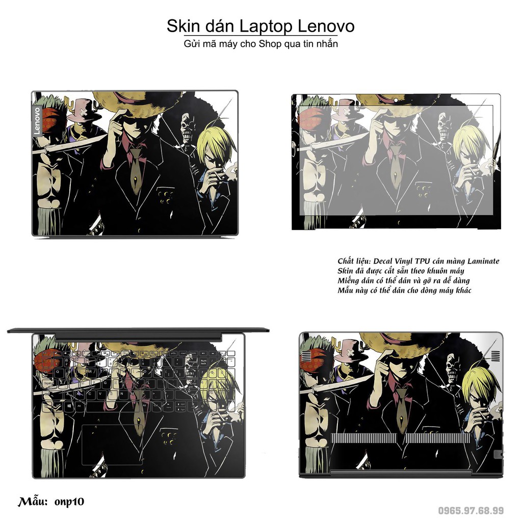 Skin dán Laptop Lenovo in hình One Piece _nhiều mẫu 10 (inbox mã máy cho Shop)