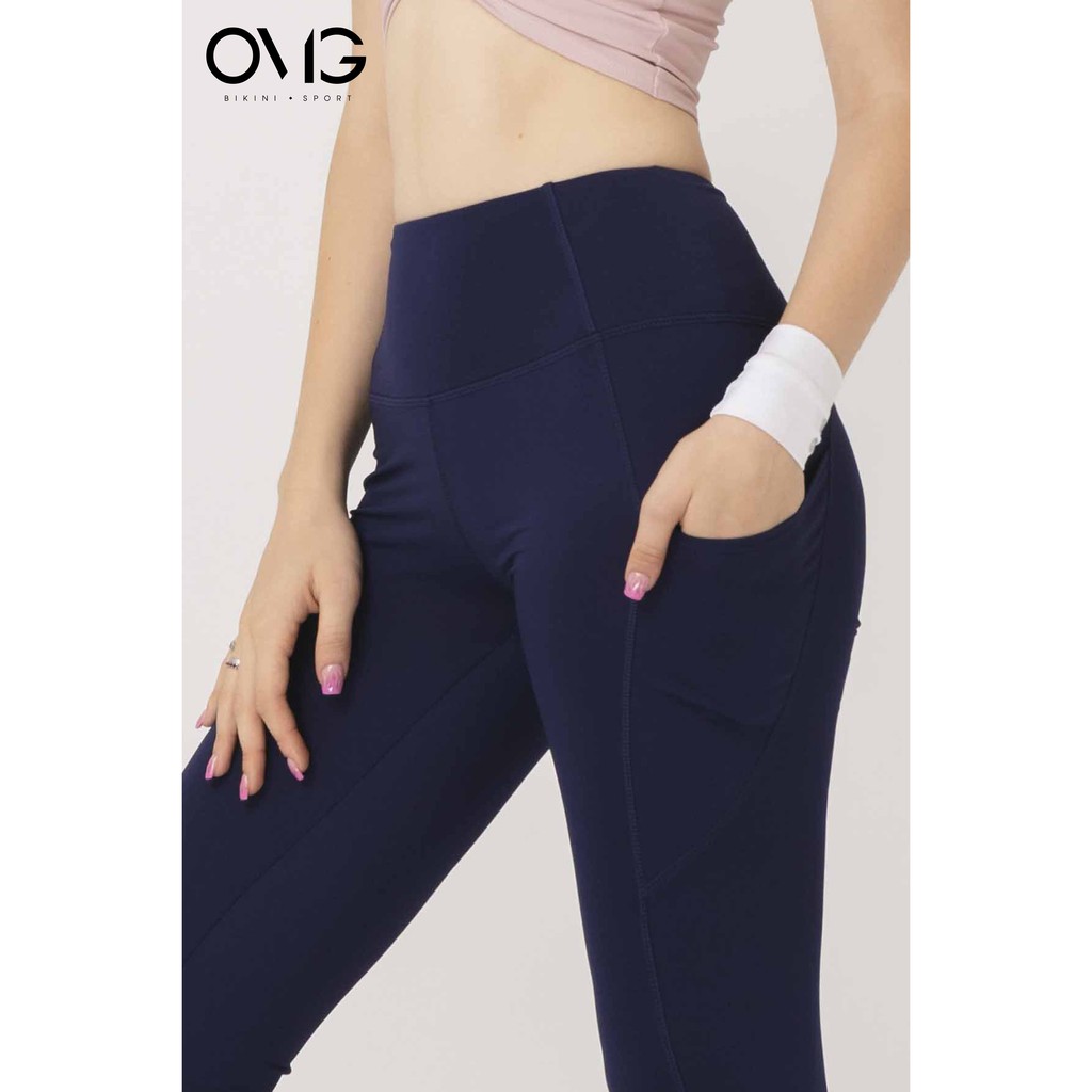 Quần tập Gym, Yoga Nữ BIKINI PASSPORT kiểu dài có túi 2 bên - màu Xanh navy - BG073_NV