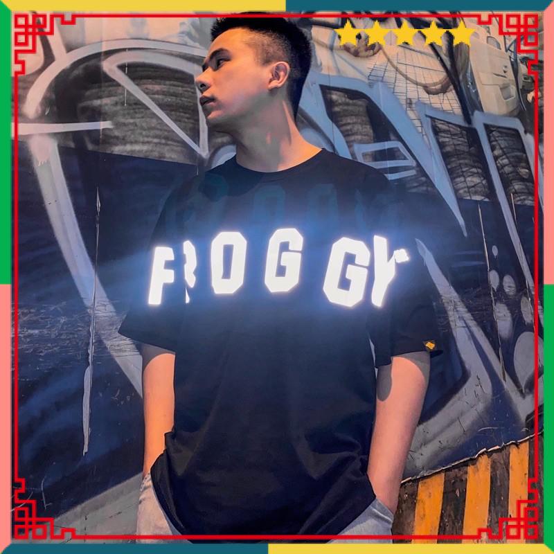 Áo thun tay lỡ FROGGY phông unisex nam nữ cotton oversize form rộng rất dễ phối đồ in chữ FROGGY phản quang siêu chất ạ