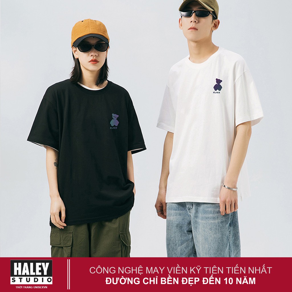 Áo Thun Phản Quang Unisex Form Rộng Tay lỡ Nam Nữ SIMBEAR Chất cotton 100% Street wear TN270 Haley