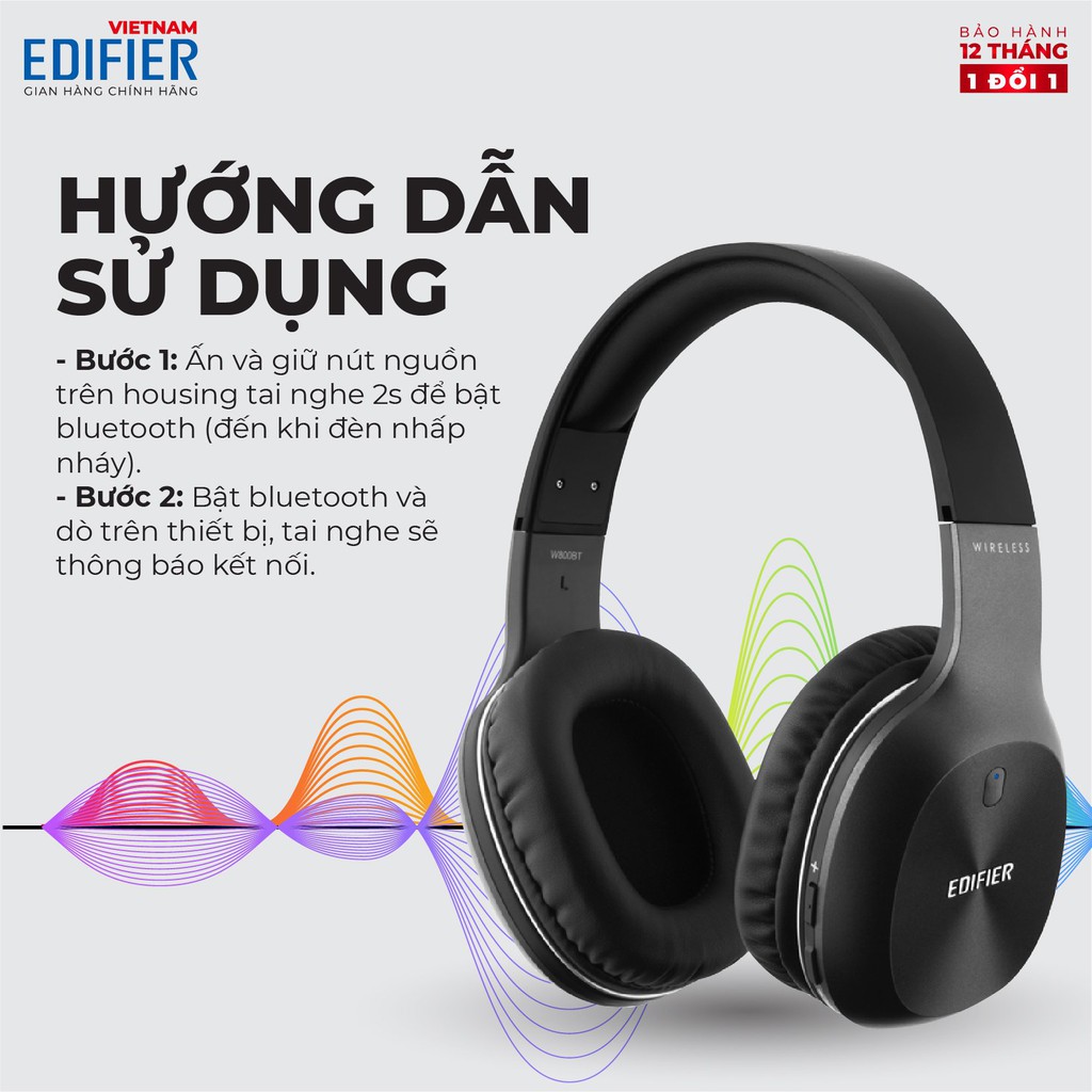 Tai nghe Bluetooth 5.0 thể thao EDIFIER W800BT Plus Chống ồn - Hàng phân phối chính hãng - Bảo hành 12 tháng 1 đổi 1