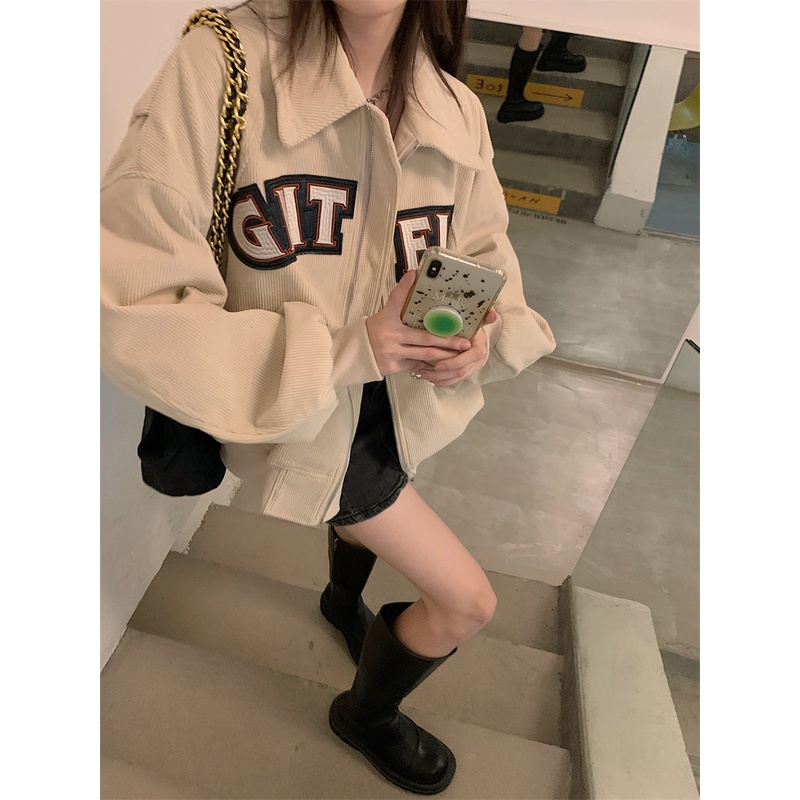 Áo Khoác Bóng Chày Phong Cách retro Thời Trang Cho Nữ