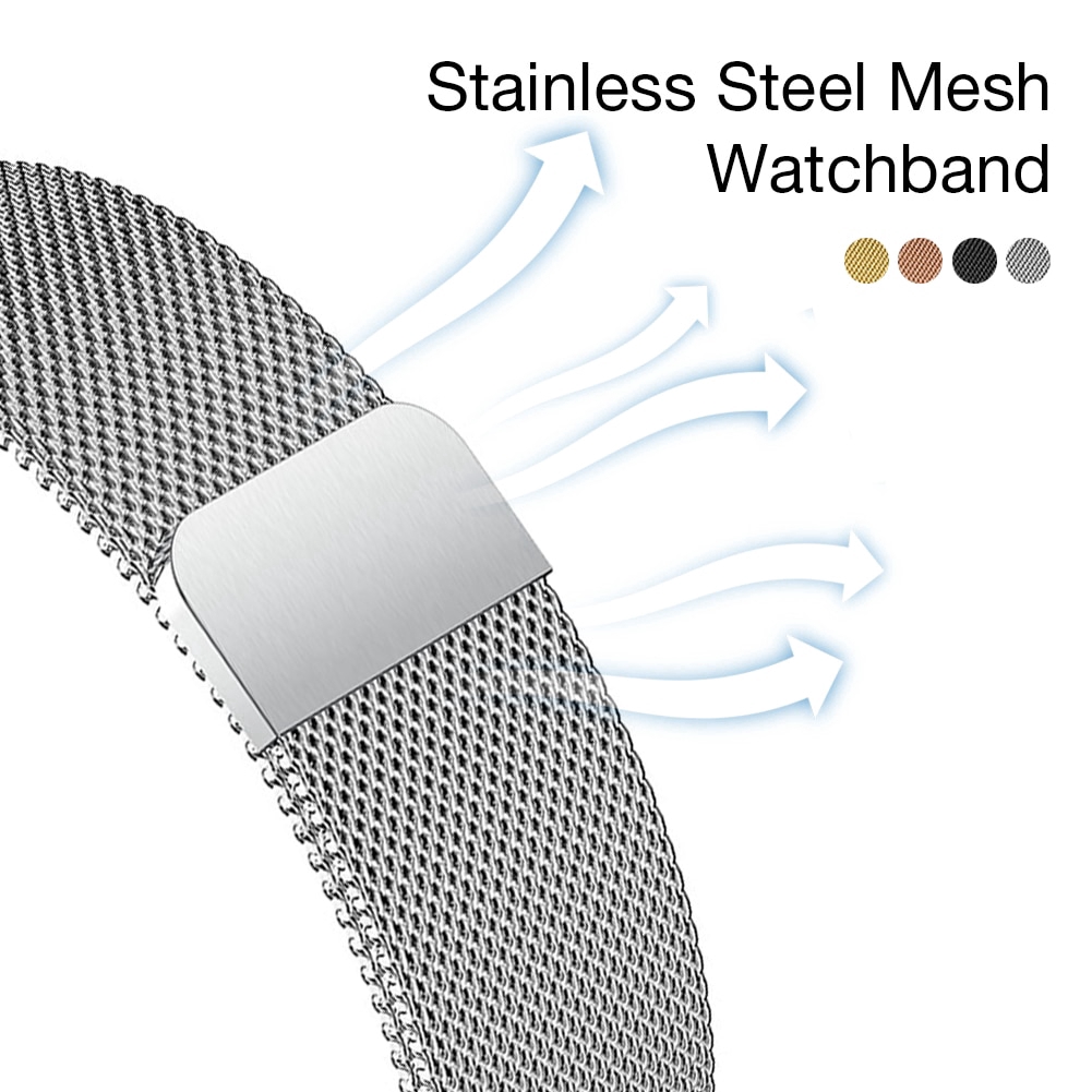 Xumu Universal Replacement Bracelet For Huawei GT Samsung Galaxy Watch 4 3 Active 1 2 40mm 42mm Milanese Metal Magnetic Strap 41mm 45mm Watch 4 Classic 44mm 46mm