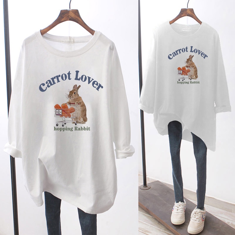 NRVP Áo Thun Nữ Dài Tay Cổ Tròn Thời Trang Hàn