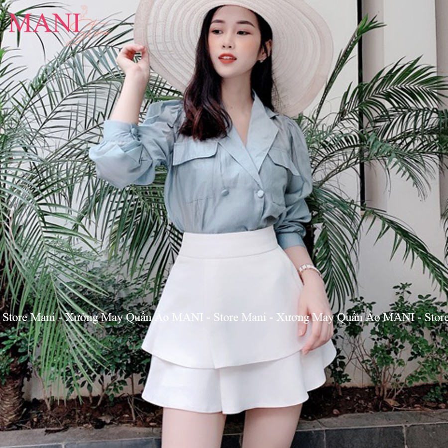 Chân váy 2 tầng ngắn đen có lót trong dáng xòe cá tính ôm bigsize cạp chun lưng thun vải Umi co giãn mặc công sở đi biển | BigBuy360 - bigbuy360.vn