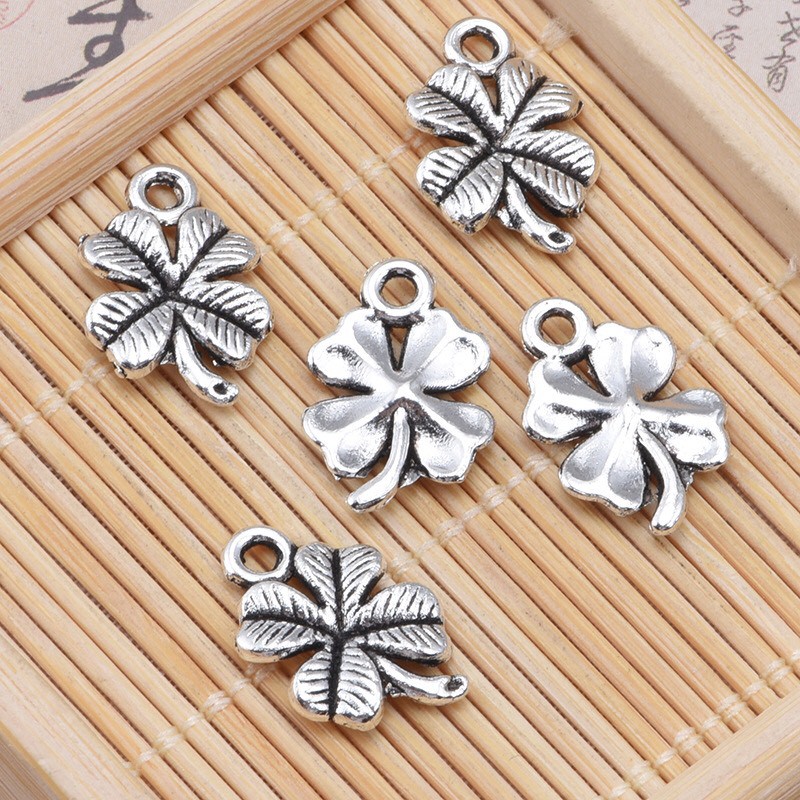 (Sỉ 4.500Đ)Nguyên liệu làm vòng tay handmade Sét 5 Cái ( cỏ 4 lá) M252