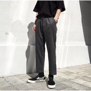 PANTS ROPE đen - quần dài kaki lưng thun vải dày khô CHUỘT TRẮNG