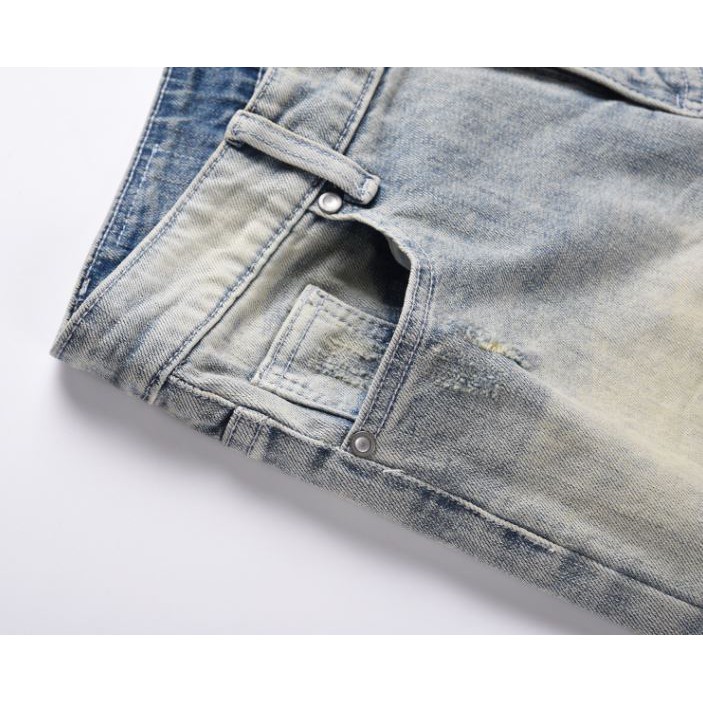 ⚡️[CHỈ 1 NGÀY] - Quần jeans nam rách gối skinny blue, quần bò nam rách gối | BigBuy360 - bigbuy360.vn