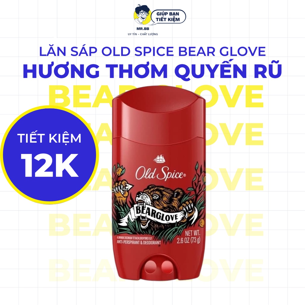 Sáp khử mùi Old Spice Bearglove và Wolfthorn 73g USA ngăn tiệt mồ hôi, sạch thoáng, hương thơm Key4Lab