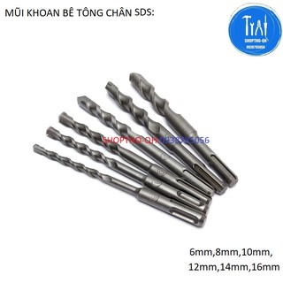 Mũi Khoan Bê Tông Chuyên Dụng Đầu Gài dài 150mm Phi 6mm-16mm.