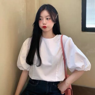 Áo sơ mi trơn cổ tròn