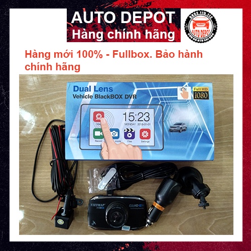 Camera hành trình màn hình cảm ứng full 1080 HD Dual Lens Vehicle BlackBox DVR cho ô tô hàng mới 100% Fullbox tiếng việt