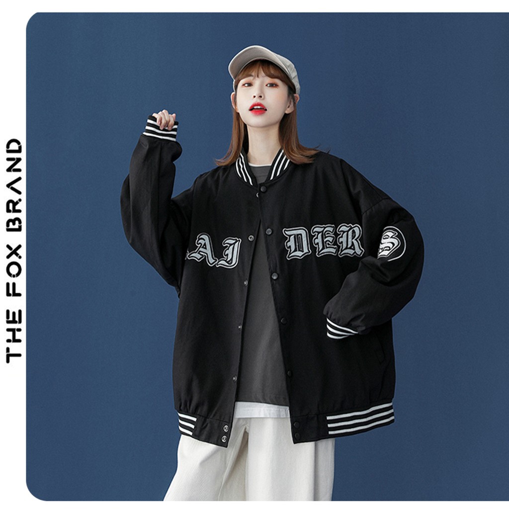 Áo khoác Bomber jacket nam nữ bóng chày dù 2 lớp phong cách Ulzzang in hình AJDER