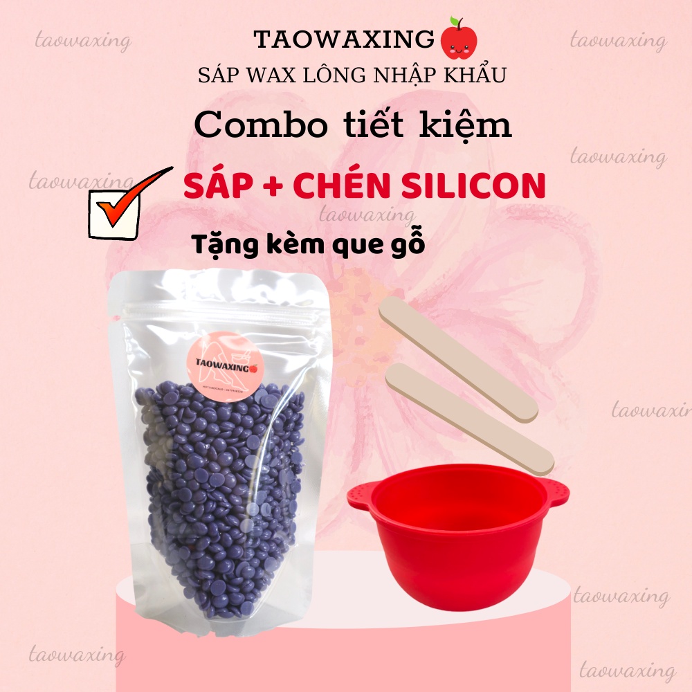Combo Sáp Wax và Chén silicon (Tặng Que Gỗ) - taowaxing