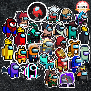 Sticker Among Us chống nước sticker dán laptop, điện thoại, đàn guitar, mũ bảo hiểm, vali, xe máy xe đạp, ván trượt