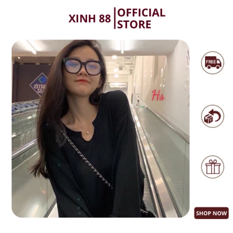 Áo dài tay tổ ông khoet ngực phong cách hàn quốc chất thun tổ ông freesize