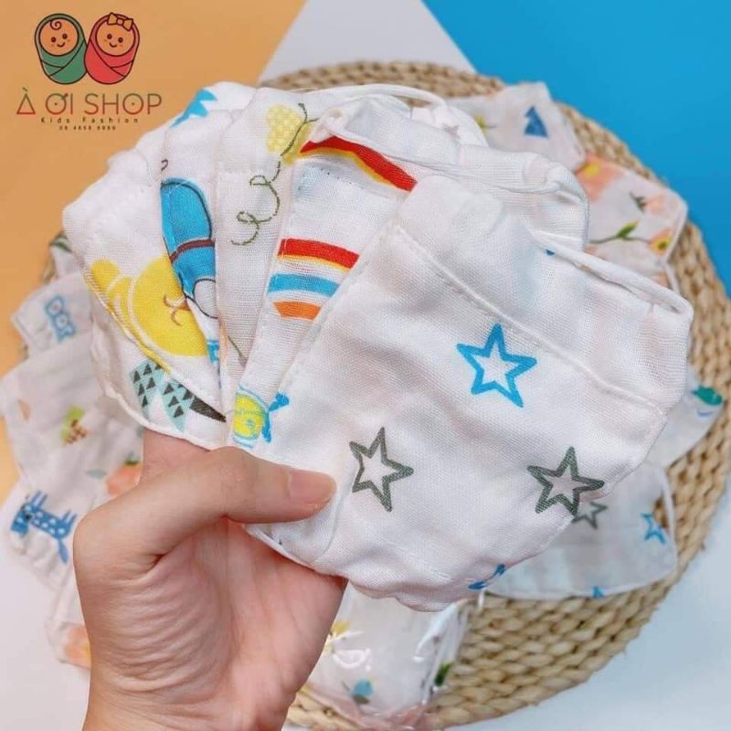 KHẨU TRANG XÔ 4 LỚP CHO BÉ 0-3 TUỔI