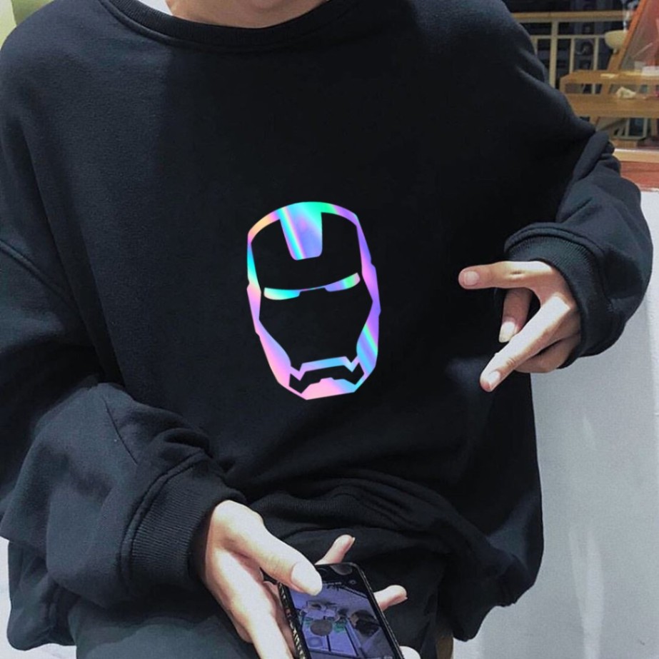 Áo Sweater 🔴 Áo Sweater Form Rộng Nam Nữ In Iron Man Phản Quang | CoolZy