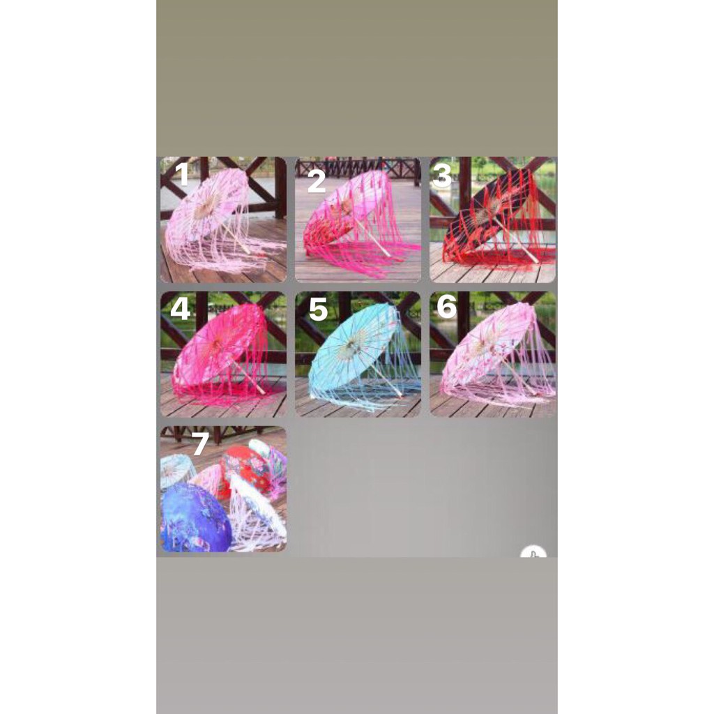 Ô cổ trang gắn dải lụa (bản đẹp)