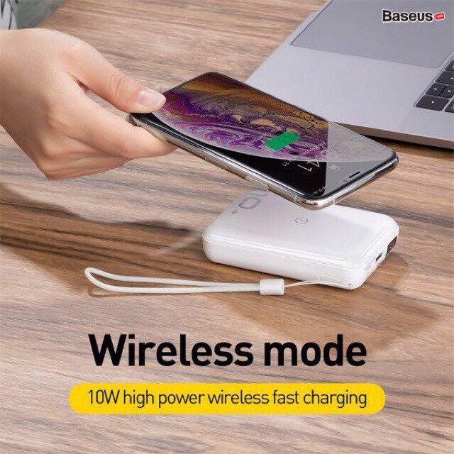 Pin sạc dự phòng không dây baseus kiêm sạc nhanh PD3.0 + QC3.0 dung lượng 10000mah ♥️♥️