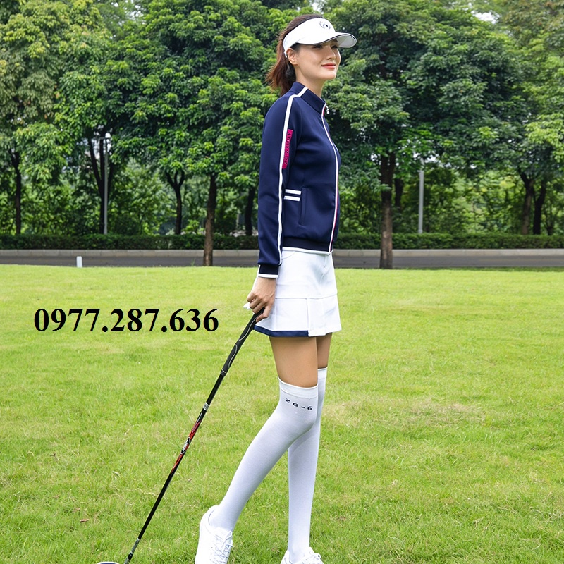 Tất golf nữ cao cổ thể thao thiết kết thoáng khí êm chân khử mùi ZG - 6 cao cấp TG014