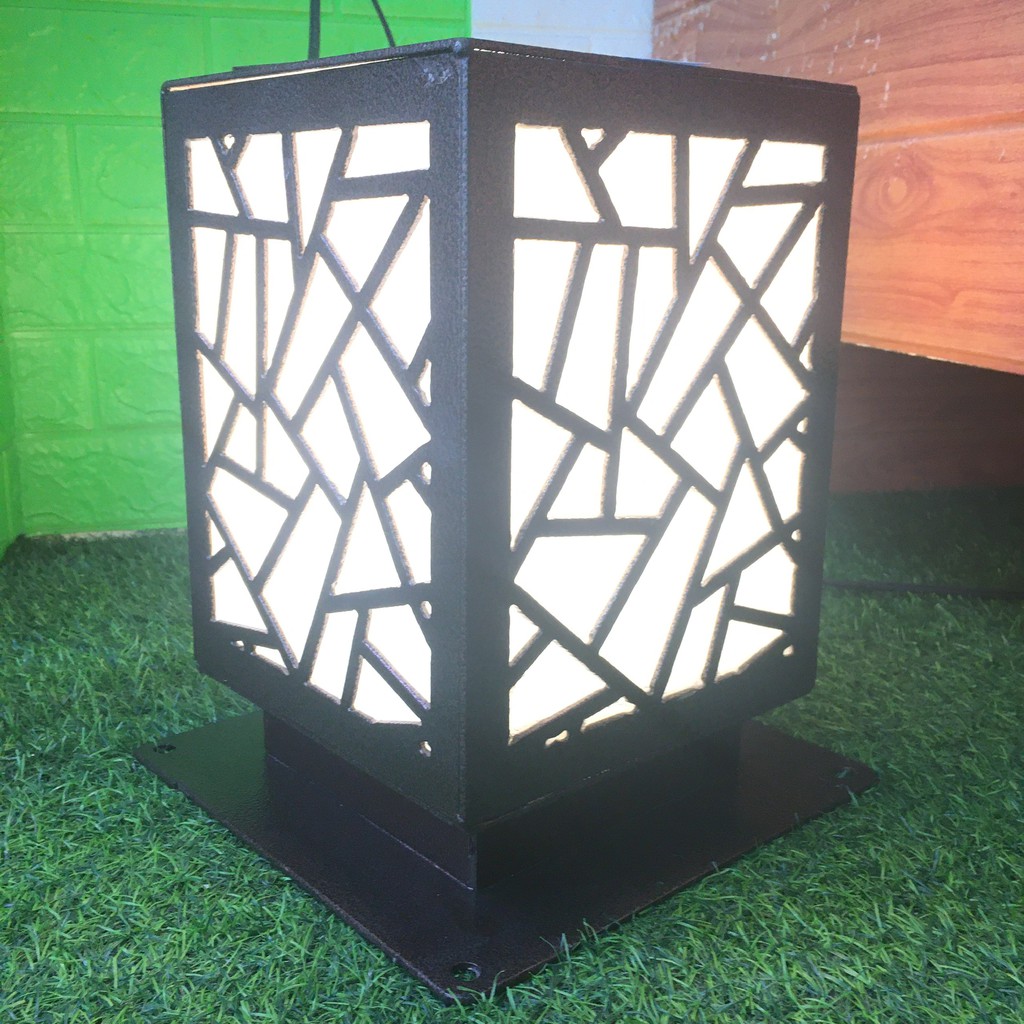 Đèn trụ cổng,đèn cột cao cấp 20x20cm, Thép 2mm sơn tĩnh điện - Điện Việt