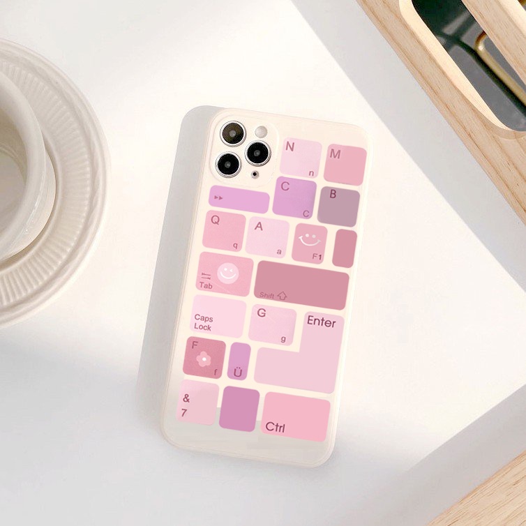 Ốp lưng iphone cạnh vuông bàn phím ốp cute dành cho iphone 6 đến 12promax - E66 | WebRaoVat - webraovat.net.vn