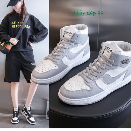 Giày thể thao nữ Jordan Cổ cao- giày nữ sneaker đẹp thời trang màu Hồng, Cam và xanh Mẫu hot 2022