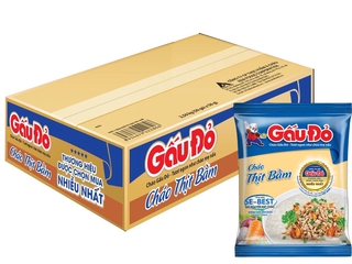 Thùng Cháo Gấu Đỏ - Cháo Thịt Bằm 50 gói X 50gr