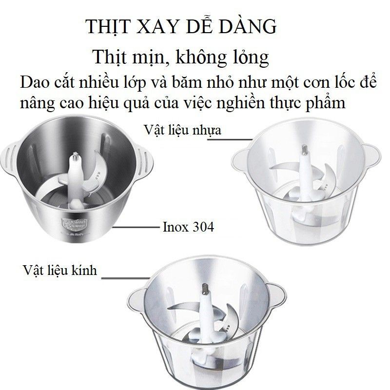 Máy xay đa năng siêu bền đa năng dung tích 2 lít công suất 250W xay thịt,cá,cua...