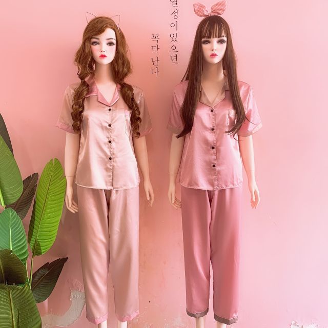 Bộ phi lụa phối tay ngắn quần dài | BigBuy360 - bigbuy360.vn