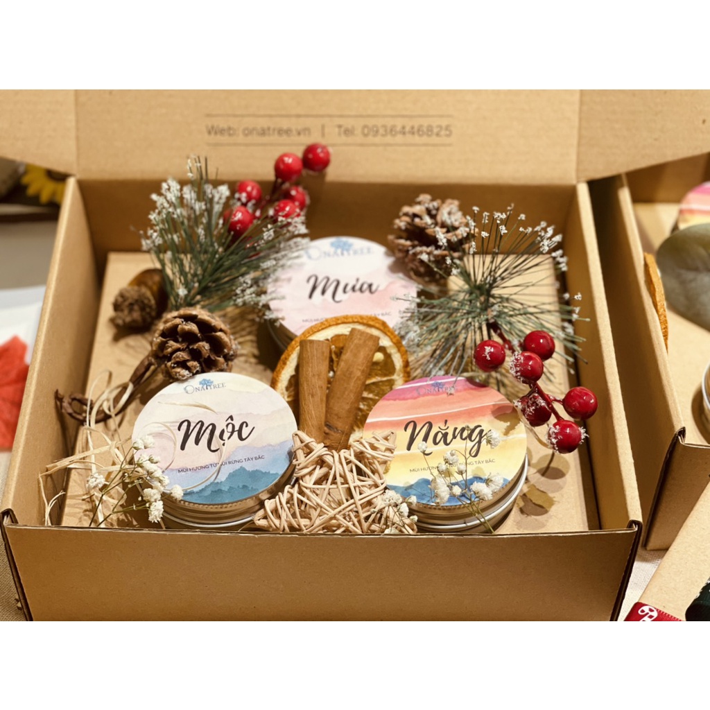 Set quà nến thơm tặng giáng sinh OnaTree