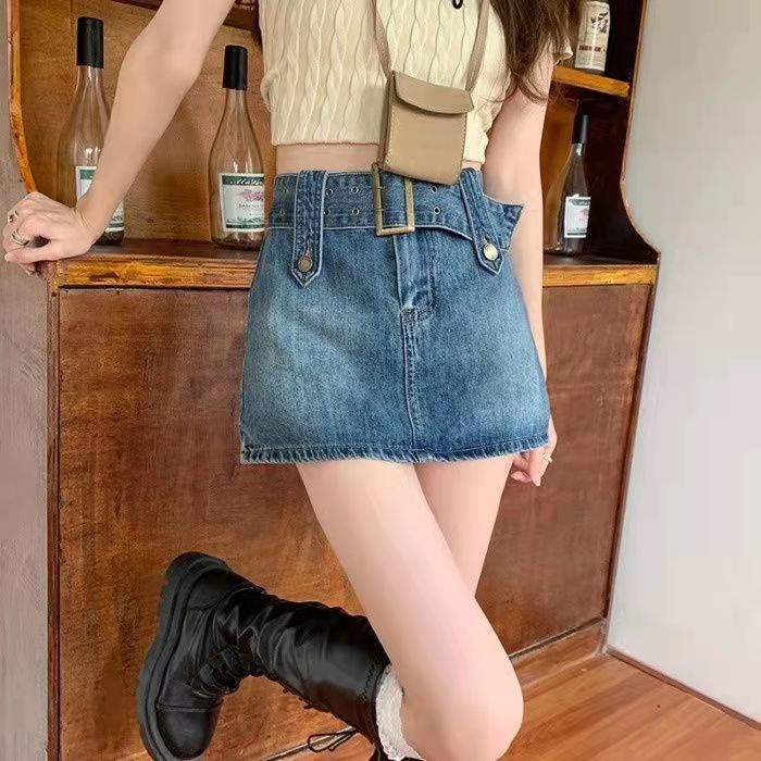 Chân váy jean Lưng Cao Phong Cách Cổ Điển Mới 2022
