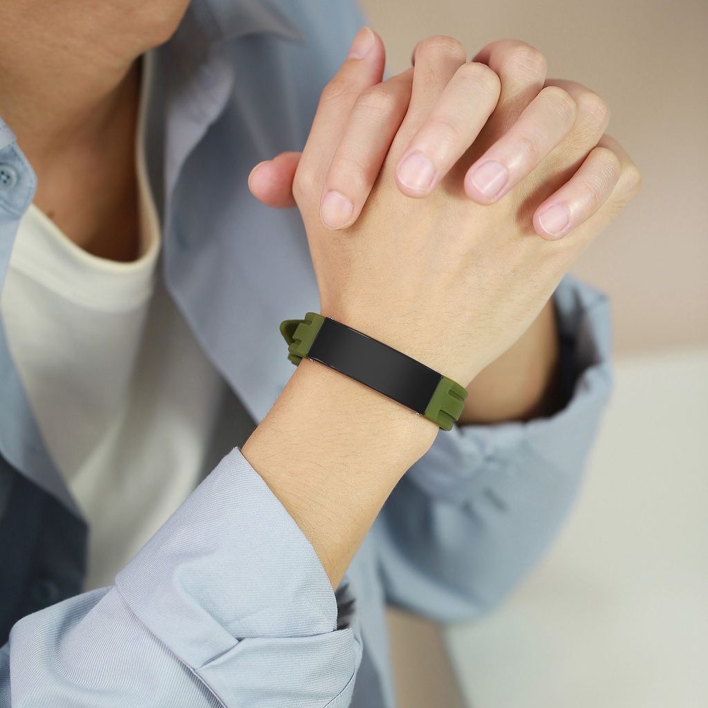 Vòng Tay Silicone Thép Không Gỉ Khắc Tên Nhãn Hiệu Vnox Cho Nam