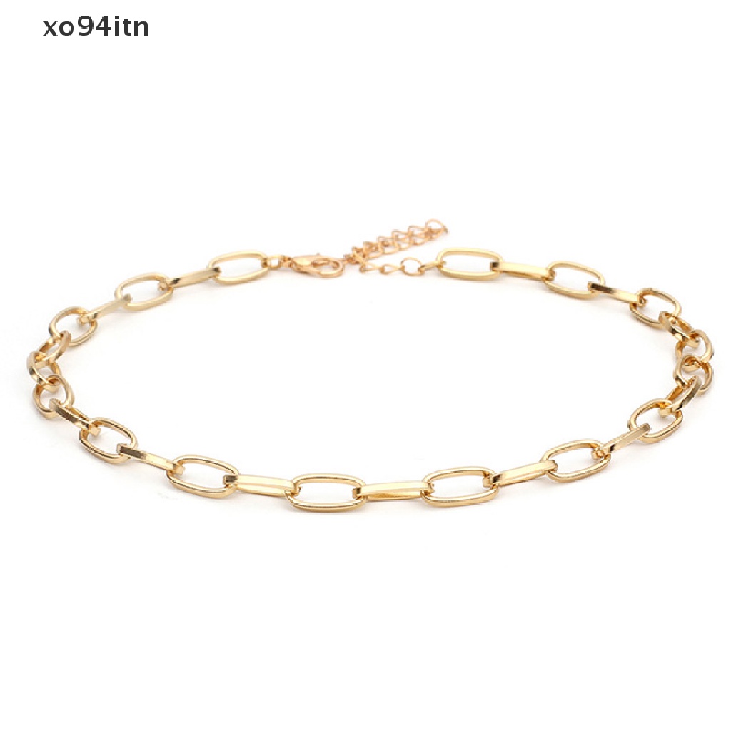 【tn】 Women Gold Silver Vintage Short Necklace Punk Trendy Choker Chain Charm Jewelry .